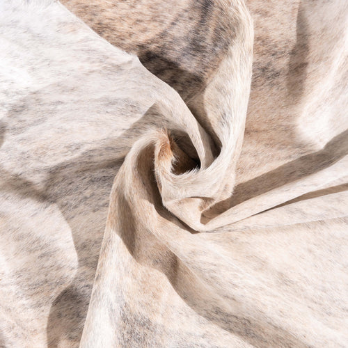 Brazilian Light Grey Brindle Cowhide Rug Size 8'2" L x 6'9" W 3412