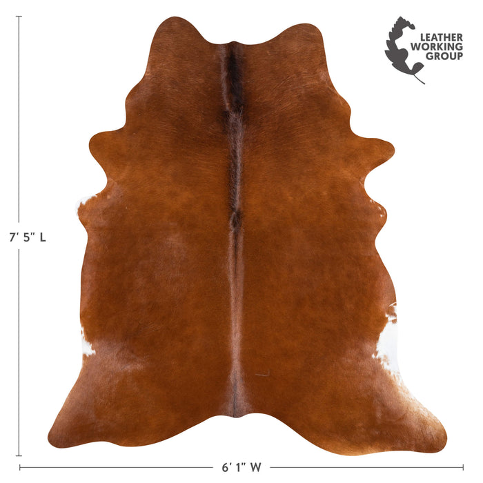 Brazilian Brown Cowhide Rug Size 7'5" L x 6'1" W 3424