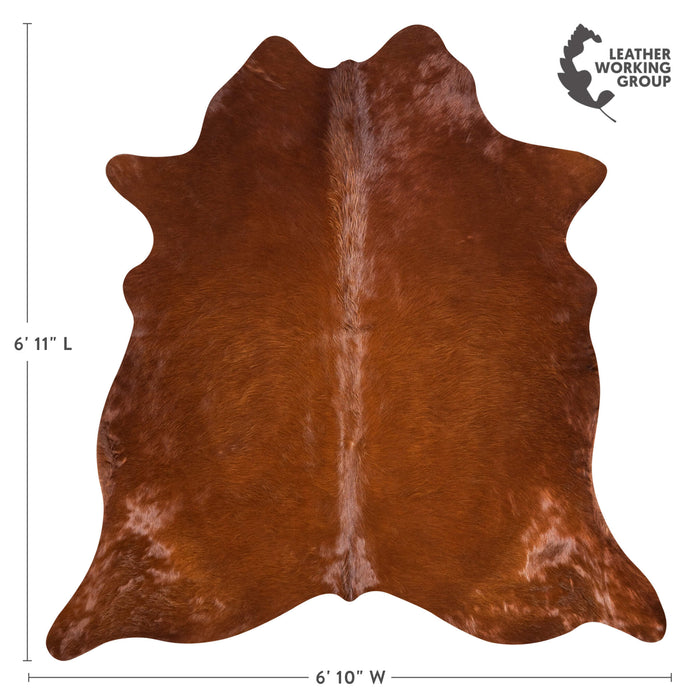 Brazilian Brown Cowhide Rug Size 6'11" L x 6'10" W 3426