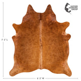 Brazilian Brown Cowhide Rug Size 7'2" L x 6'3" W 3429