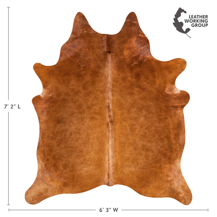 Brazilian Brown Cowhide Rug Size 7'2" L x 6'3" W 3429