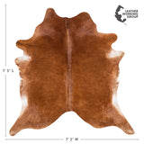 Brazilian Brown Cowhide Rug Size 7'5" L x 7'2" W 3430