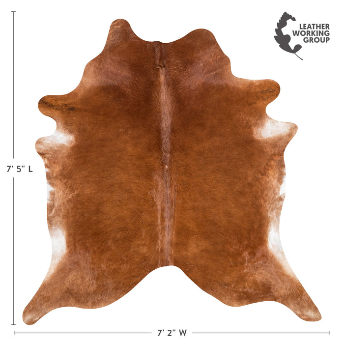 Brazilian Brown Cowhide Rug Size 7'5" L x 7'2" W 3430