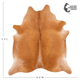 Brazilian Brown Cowhide Rug Size 7'2" L x 6'6" W 3433