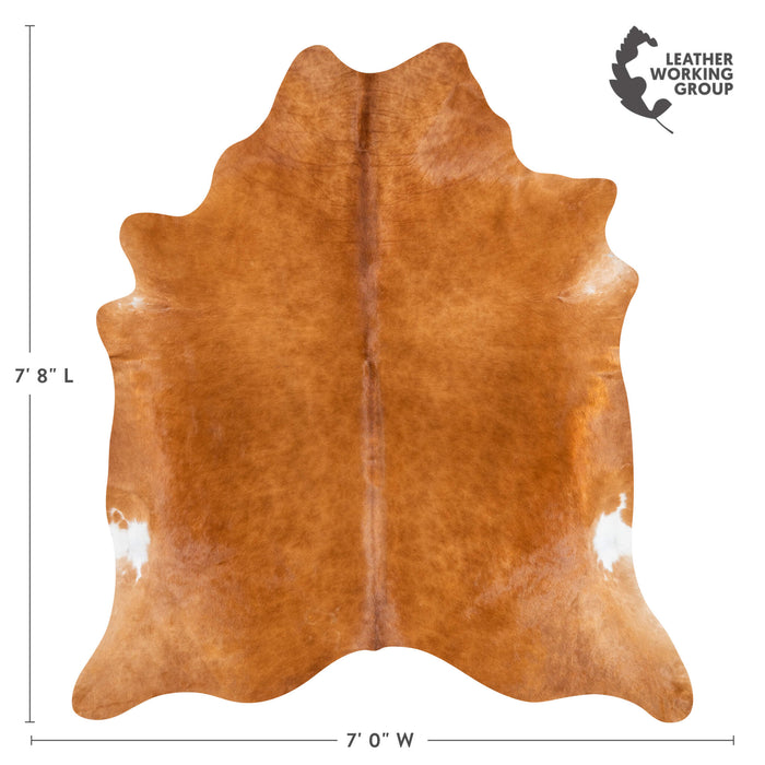 Brazilian Brown Cowhide Rug Size 7'8" L x 7'0" W 3436