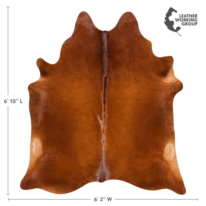 Brazilian Brown Cowhide Rug Size 6'10" L x 6'2" W 3437
