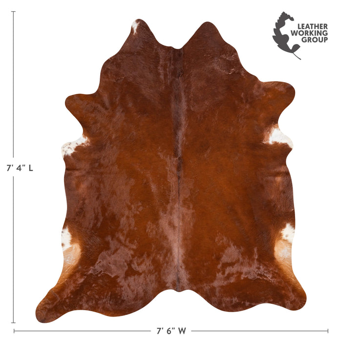Brazilian Brown Cowhide Rug Size 8'4" L x 7'6" W 3439
