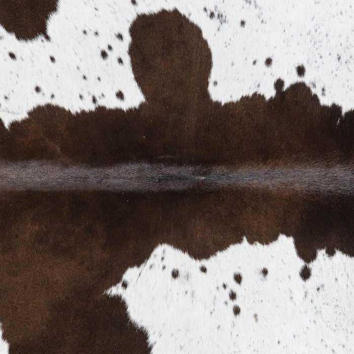 Brazilian Chocolate and White Cowhide Rug Size 7'5" L x 5'11" W 3443