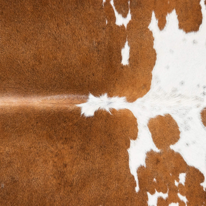 Brazilian Chocolate and White Cowhide Rug Size 6'7" L x 6'5" W 3451