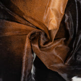 Brazilian Chocolate and White Cowhide Rug Size 7'1" L x 6'2" W 3452