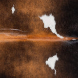 Brazilian Chocolate and White Cowhide Rug Size 7'1" L x 6'2" W 3452
