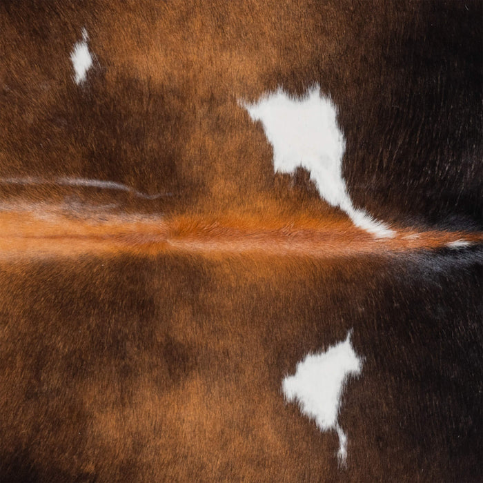 Brazilian Chocolate and White Cowhide Rug Size 7'1" L x 6'2" W 3452
