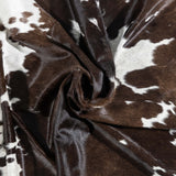 Brazilian Chocolate and White Cowhide Rug Size 7'10" L x 7'4" W 3456
