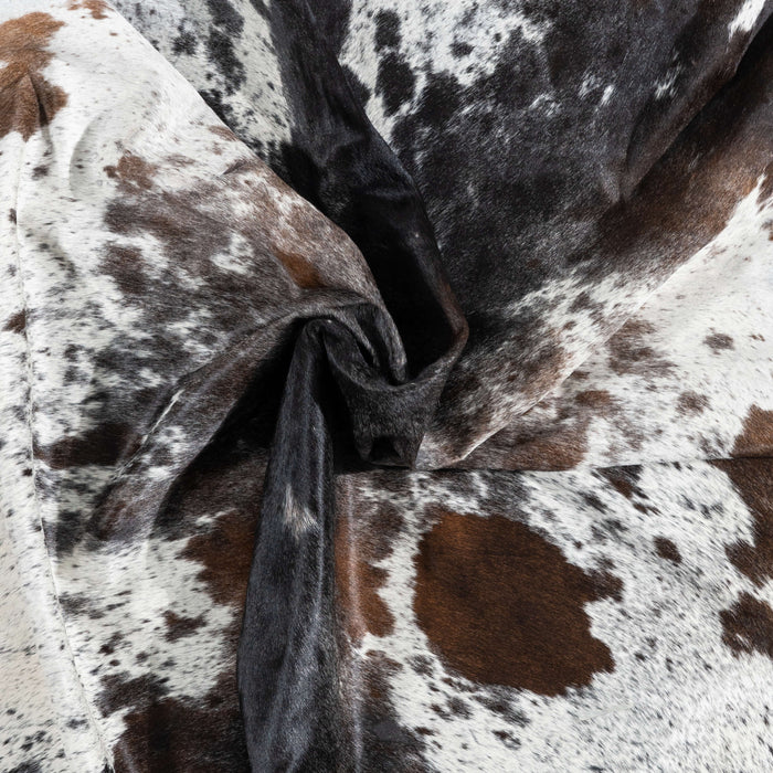 Brazilian Black Salt and Pepper Cowhide Rug Size 7'10" L x 6'10" W 3457