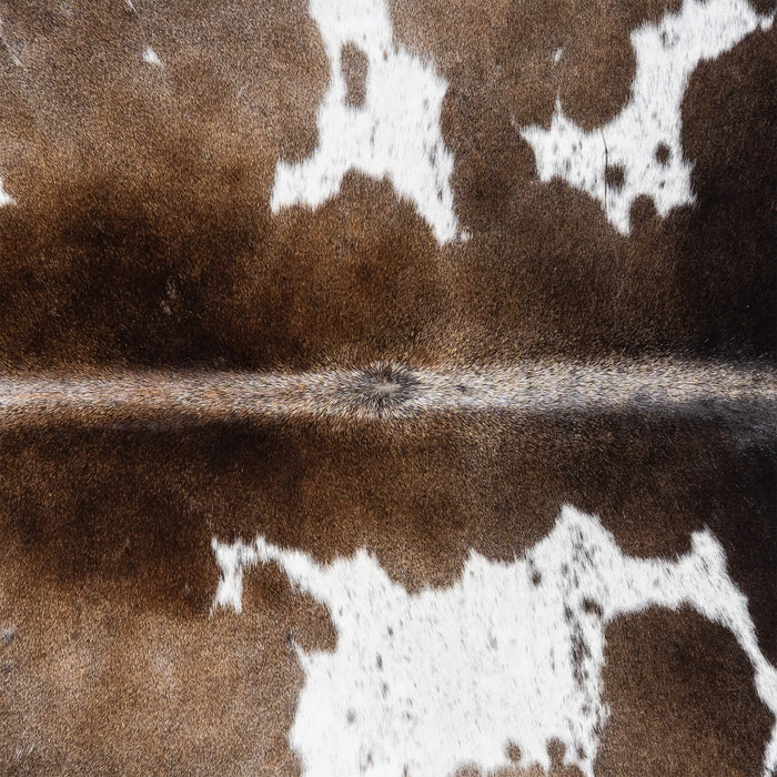 Brazilian Chocolate and White Cowhide Rug Size 8'3" L x 7'0" W 3459
