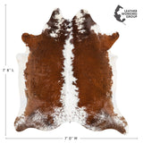 Brazilian Hereford Cowhide Rug Size 7'8" L x 7'0" W 3463
