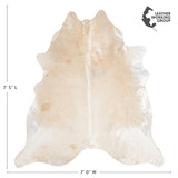 Brazilian Champagne Cowhide Rug Size 7'5" L x 7'0" W 3464