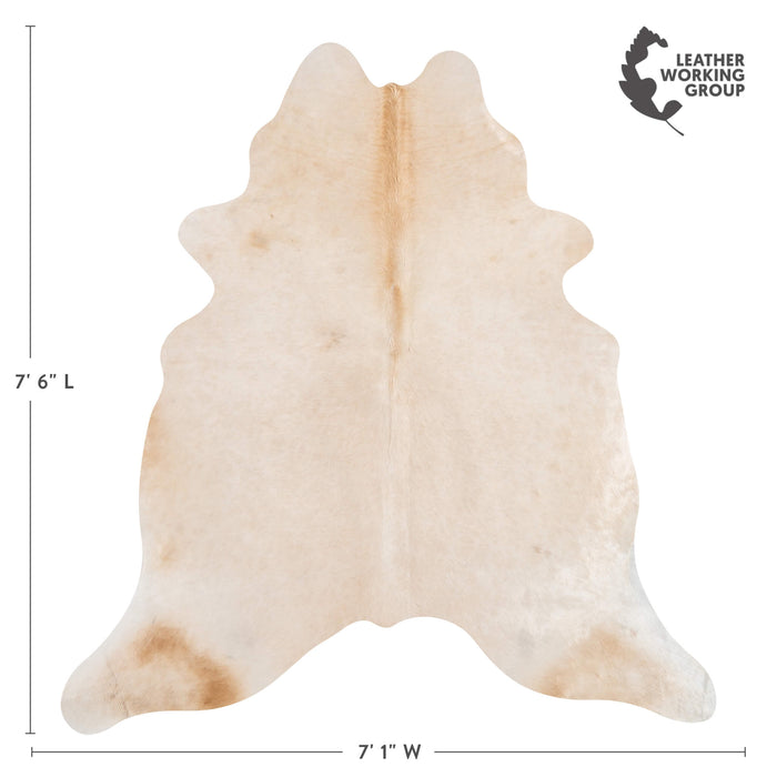Brazilian Champagne Cowhide Rug Size 7'6" L x 7'1" W 3466