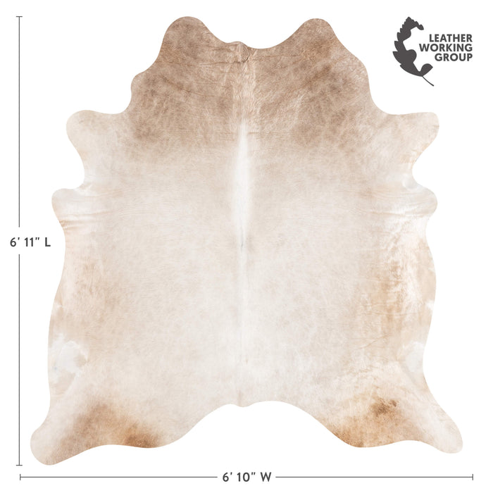 Brazilian Champagne Cowhide Rug Size 6'11" L x 6'10" W 3469