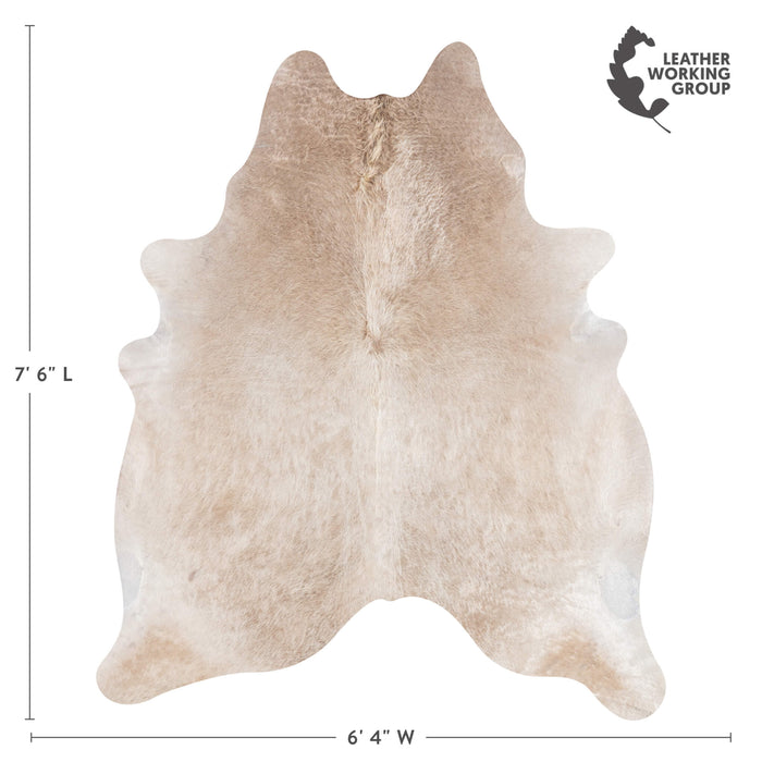 Brazilian Champagne Cowhide Rug Size 7'6" L x 6'4" W 3471