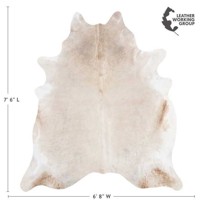 Brazilian Champagne Cowhide Rug Size 7'6" L x 6'8" W 3472