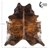 Brazilian Brindle Cowhide Rug Size 7'9" L x 7'1" W 3473