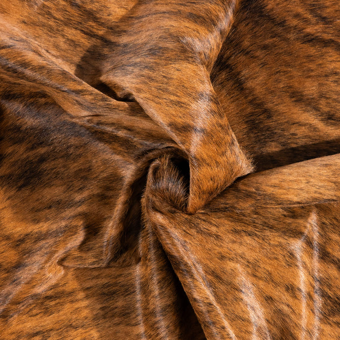 Brazilian Brindle Cowhide Rug Size 7'9" L x 6'11" W 3474