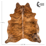 Brazilian Brindle Cowhide Rug Size 7'9" L x 6'11" W 3474