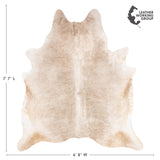 Brazilian Champagne Cowhide Rug Size 7'7" L x 6'8" W 3475