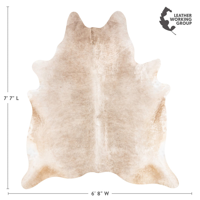 Brazilian Champagne Cowhide Rug Size 7'7" L x 6'8" W 3475