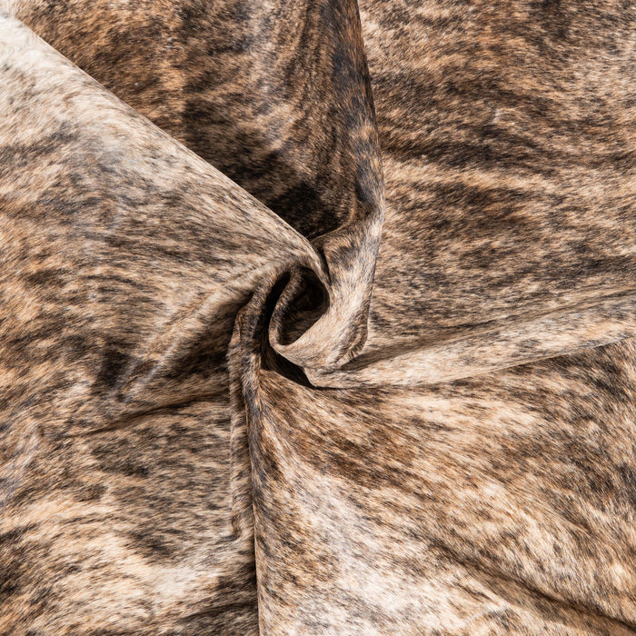 Brazilian Brindle Cowhide Rug Size 7'4" L x 6'7" W 3476
