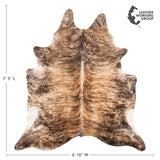 Brazilian Brindle Cowhide Rug Size 7'5" L x 6'10" W 3477