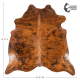 Brazilian Brindle Cowhide Rug Size 6'11" L x 6'11" W 3479