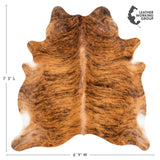 Brazilian Brindle Cowhide Rug Size 7'3" L x 6'9" W 3482