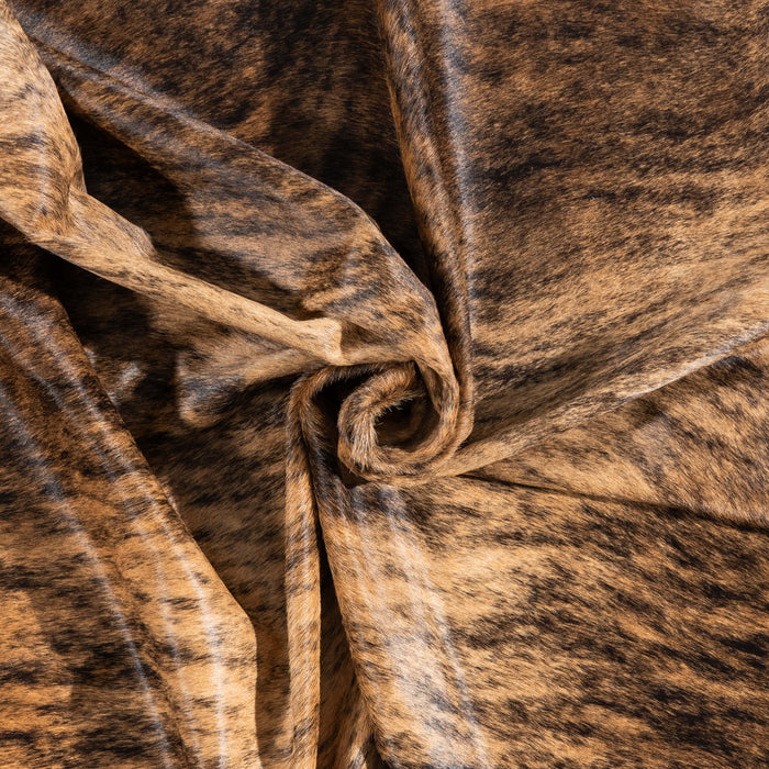 Brazilian Brindle Cowhide Rug Size 7'4" L x 6'6" W 3484