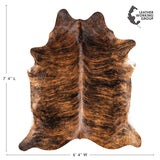 Brazilian Brindle Cowhide Rug Size 7'4" L x 6'4" W 3485