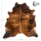 Brazilian Brindle Cowhide Rug Size 7'4" L x 7'1" W 3486