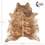 Brazilian Brindle Cowhide Rug Size 8'1" L x 7'2" W 3490