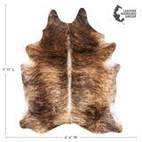 Brazilian Brindle Cowhide Rug Size 7'11" L x 6'6" W 3491