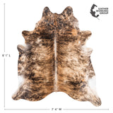 Brazilian Brindle Cowhide Rug Size 8'1" L x 7'4" W 3493