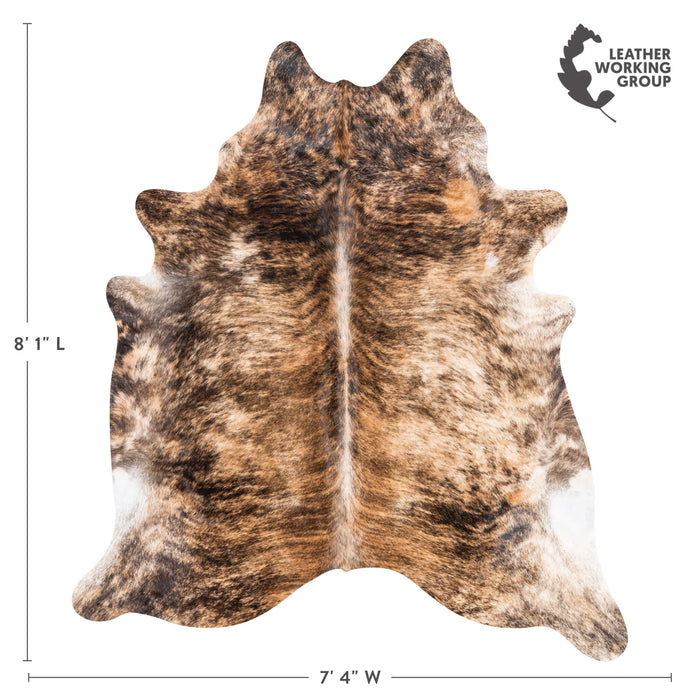 Brazilian Brindle Cowhide Rug Size 8'1" L x 7'4" W 3493