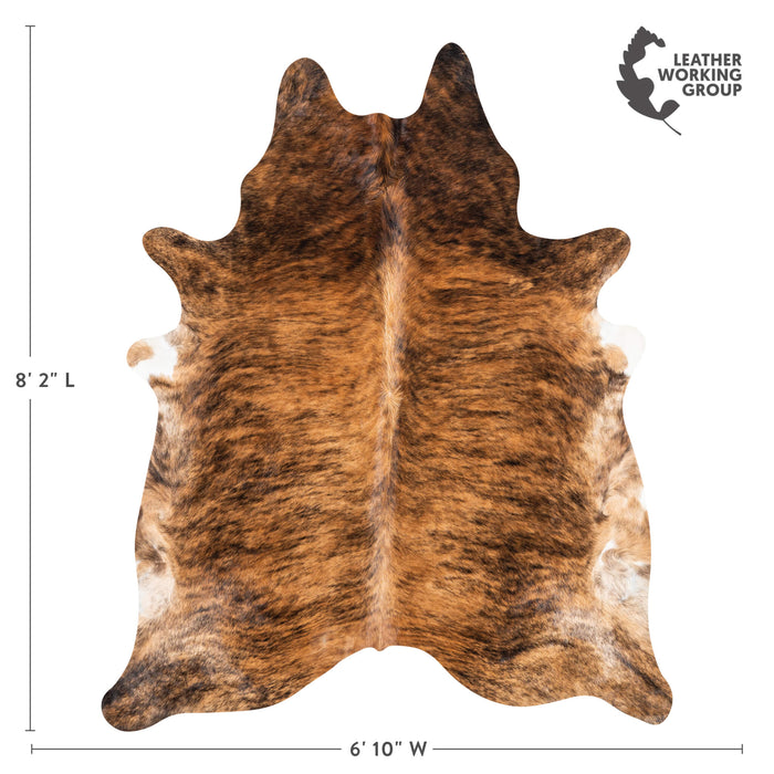 Brazilian Brindle Cowhide Rug Size 8'2" L x 6'10" W 3496