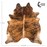 Brazilian Brindle Cowhide Rug Size 7'9" L x 6'11" W 3498