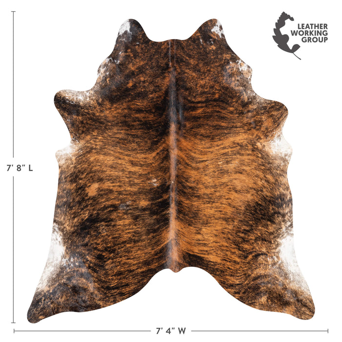 Brazilian Brindle Cowhide Rug Size 7'8" L x 7'4" W 3499