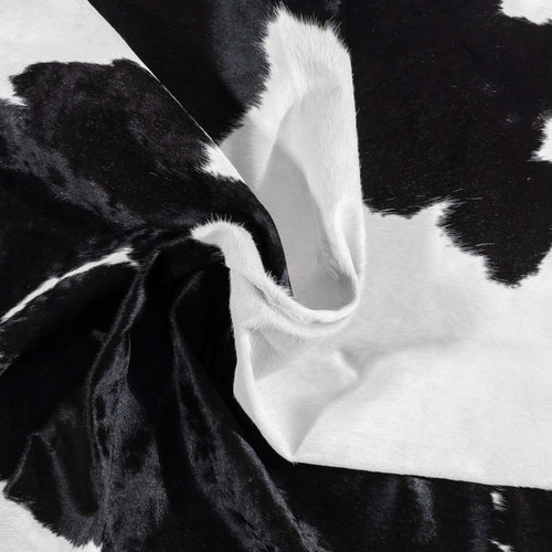 Brazilian Black and White Cowhide Rug Size 8'2" L x 6'9" W 3501