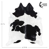 Brazilian Black and White Cowhide Rug Size 8'2" L x 6'9" W 3501
