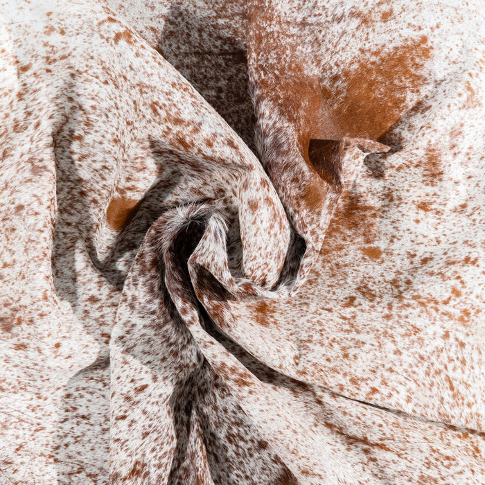Brazilian Brown Salt and Pepper Cowhide Rug Size 7'9" L x 6'9" W 3504