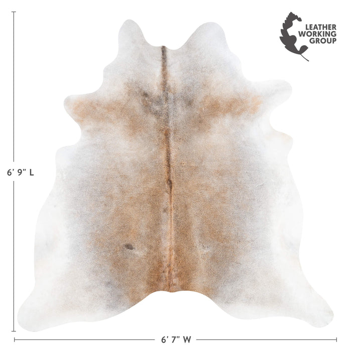 Brazilian Grey Palomino Cowhide Rug Size 6'9" L x 6'7" W 3506