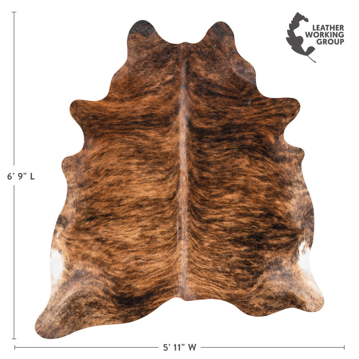 Brazilian Brindle Cowhide Rug Size 6'9" L x 5'11" W 3515