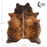 Brazilian Brindle Cowhide Rug Size 6'7" L x 5'5" W 3519